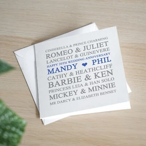Tarjeta personalizada hecha a mano 20 aniversario de boda en China - para ellos, parejas - Imagen 1 de 2