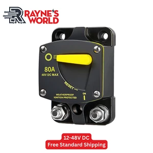 Interruptor de circuito de CC de 80 amperios 12-48 V autos/amplificadores/barcos/solar/inversor/RV - Imagen 1 de 4