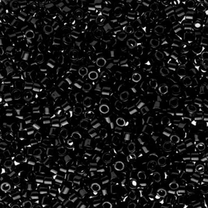 Miyuki Delica Seed Beads Size 11/0 Black Opaque Bulk 50GM DB010 - Picture 1 of 2