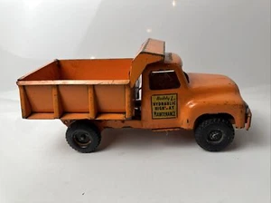 Vintage BuddyL State Hi Way highway Dept orange Hydraulic Dump truck 975 toy - Picture 1 of 16