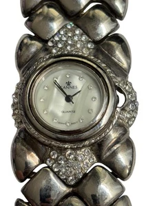 Reloj Cannes Vintage Mujer Damas Bisel Diamante 33mm - Banda Ancha Metal 31mm - Imagen 1 de 10