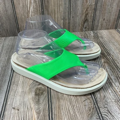 Sandalias de Tanga Ecco Corksphere para Mujer Talla 8-8.5 EU 39 Cuero Verde Chanclas Foto 1 de 4