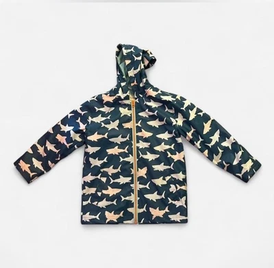 Abrigo de Lluvia Unisex Hatley Cambio de Color Tiburón Juvenil Talla 7 Foto 1 de 4