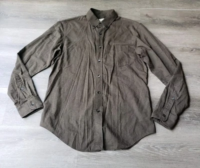 Camisa Club Monaco Salvia Marrón Abotonada L/S Para Hombre Talla M Calce Ajustado Algodón LEER Foto 1 de 4