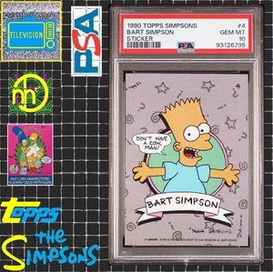 1990 Topps Simpsons Sticker - #4 Bart Simpson - PSA 10 GEM MINT - Picture 1 of 4