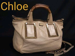 Bolso de Hombro Chloe Ethel Beige Piel de Cordero Vintage Auténtico con Correa para el Hombro - Imagen 1 de 8