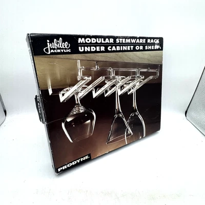 Prodyne Jubilee Acrylic Modular Stemware Wine Glass Rack Under Cabinet/Shelf NIB - Image 1 of 4