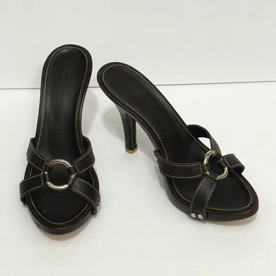 Sandalias Giuseppe Zanotti Cuero Marrón Mula Slide 38 Hechas en Italia Foto 1 de 4