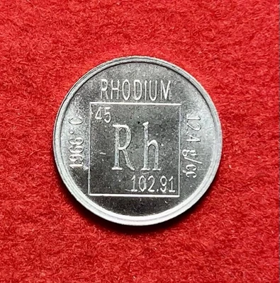Moneda de 1/10 oz onza troy rodio .999 metal fino los elementos 3,1 gramos ¡RARA! Foto 1 de 4