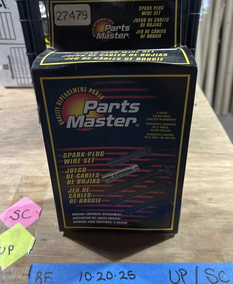 Conjunto de fios de vela de ignição Parts Master 27479 compatível com motores GM 4 cilindros substituição direta - Imagem 1 de 4