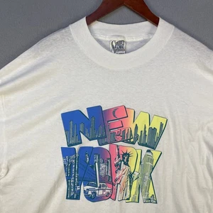 Camiseta De Colección Puntada Única Para Hombres XL Blanca Ciudad de Nueva York Gráfico Hinchado Hecha en EE. UU. - Imagen 1 de 10