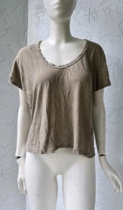 Camiseta para mujer Buck Mason Slub Easy cuello en V bronceada mediana - Imagen 1 de 5