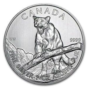 2012 Canada $5 Dollar 1oz .9999 Silver BU * COUGAR * Wildlife Series Coin - Bild 1 von 2
