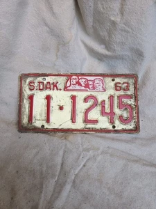 VINTAGE SOTH DAKOTA 1963 LICENSE PLATE 11-1245 - Picture 1 of 1