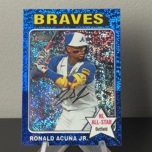 Ronald Acuna Jr. Blue Sparkle Braves 2024 Topps Heritage 321 Atlanta Braves Card - Picture 1 of 2