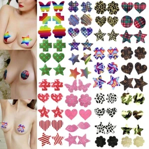 Self Adhesive Satin Breast Nipple Cover Bra Tape Pads Pasties Enhancer Stickers - Picture 1 of 29
