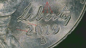 2019 D Jefferson Nickel US 5C ERROR COIN DOUBLE Date, LIBERTY & MONTICELLO N743 - Picture 1 of 4