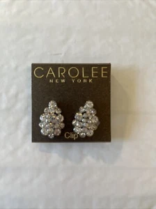 45 $ Carolee silberfarbene Ohrclips Strass cm16 - Bild 1 von 5