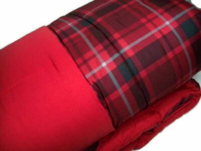 Martha Stewart красный клетку двусторонний вниз альтернативный полный королева одеяло новый - Изображение 1 из 4