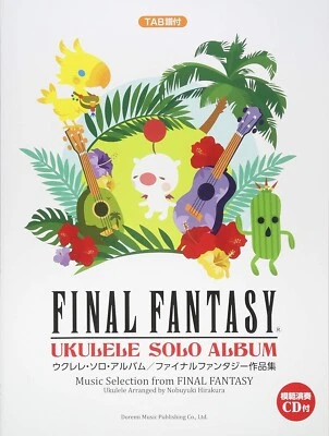 Ukelele Final Fantasy I-XIV álbum solo partituras libro de partituras con CD de Japón Foto 1 de 2