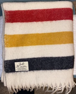 Faribo Woolen Mills Vintage 60s Frontier Striped Fringe Blanket Throw 50 x 60 - Picture 1 of 10