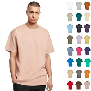 Mens Oversized T Shirt Short Sleeve Crew Neck Relaxed Fit Thick Heavy Cotton Tee - Picture 1 of 115