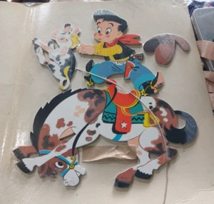 Vintage 1950’s The Dolly Toy Co. Cowboy Western Nursery Wall Plaque NEW - Picture 1 of 9