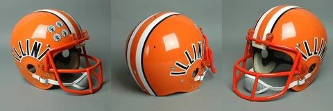 ILLINOIS FIGHTING ILLINI 1983-1985 Vintage Riddell TK Suspension Football Helmet Cover