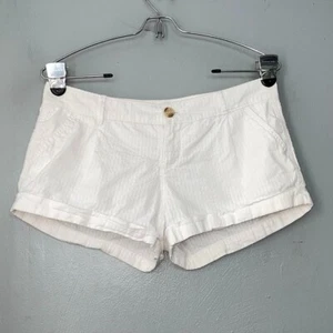 Abercrombie & Fitch taglia 2 pantaloncini corti bianchi vita bassa Preppy Micro Mini Y2K - Foto 1 di 7