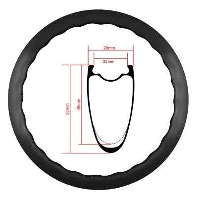 Llanta de onda de freno de disco de carbono 700C 5045 mm cubierta de bicicleta de carretera ruedas sin cámara Foto 1 de 4