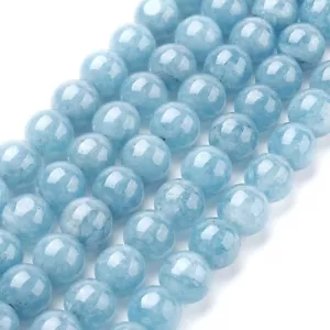 Blue Sponge Quartz Beads Plain Round 6mm Strand Of 60+ - Picture 1 of 1