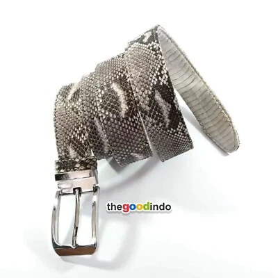 PAQUETE Cinturón de Hombre Piel de Serpiente Cobra Pitón Natural Genuino + 47 pulgadas Foto 1 de 4