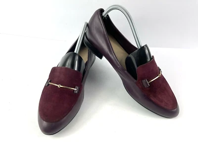 Aldo Loafer Women 10 M Shoes Red Suede Leather Gold Accent Slipon Comfort Flats - Image 1 of 4