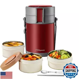 TTrpuon 82oz Thermos For Hot Food container 8 Hours, 3 Tier Wide Mouth Insula - Picture 1 of 5