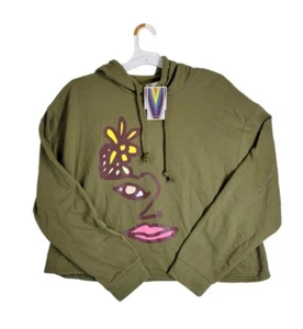 Pride Adult Blu Face Hoodie - Olive Green Size M (NEW) - Picture 1 of 4