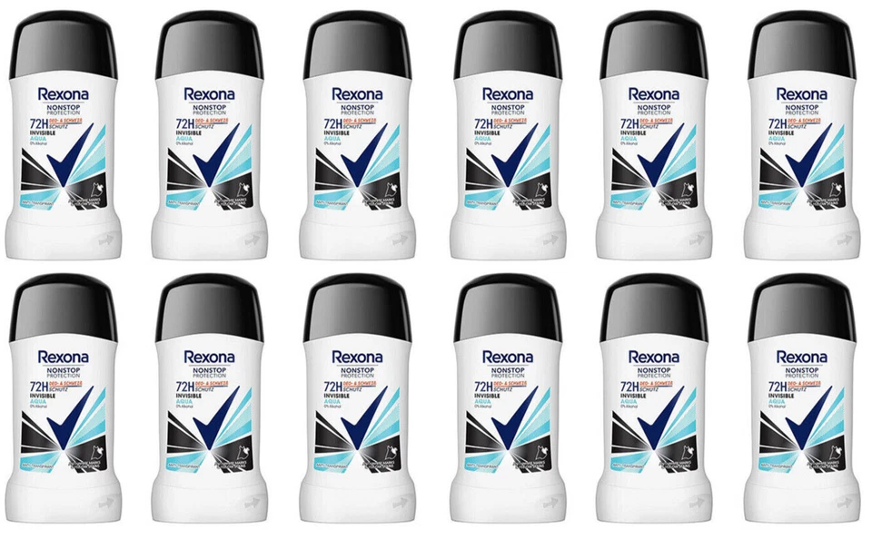 12x Rexona Nonstop Protection Deostick Invisible Aqua Anti Transpirant,50ml - Bild 1 von 1
