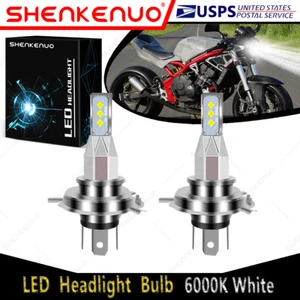 For Honda CB-1 CB400F 1989-1990 2X 9003 H4 LED Headlights Bulbs 55W 6000K White - Picture 1 of 12