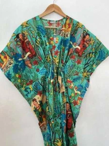 Frida Kahlo Stampa Donna Caftano, 100% cotone leggero Caftano estivo, spiaggia - Foto 1 di 3