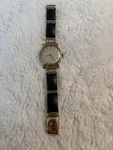 Allan Adler 10k Gold Ebenholz Uhrenarmband Hamilton Gold Filled Vintage Armbanduhr läuft - Bild 1 von 20