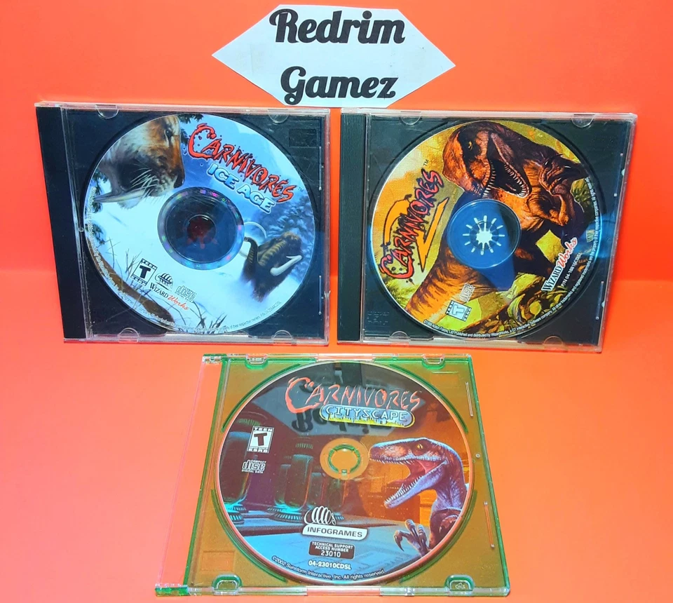 Carnivores Lot 2 Ice Age Cityscapes Windows PC CD-Rom Video Games Sci-Fi - Image 1 of 1