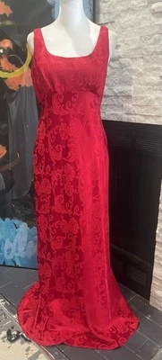 Jacquard Floral Rojo ZumZum Espalda Abierta Fiesta de Navidad Talla 11 Y2K Glamour De Colección Foto 1 de 4