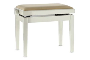 Banc de Piano Deluxe Ivoire Brillant Réglage de Hauteur Facile à Utiliser sur Précision... - Photo 1/7