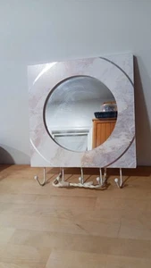 "Coastal Beach Sand" Square Mirror Wall Decor ~ Free Shipping! ☆ EUC - Picture 1 of 9