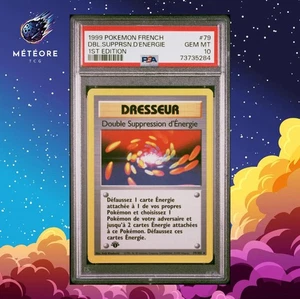 Carte Pokémon Double Suppression d'Energie 79/102 PSA 10 Édition 1 Set de base - Picture 1 of 2