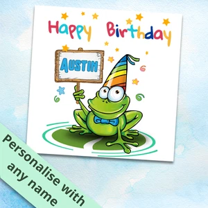 Geburtstagskarte Frosch personalisiert - Bild 1 von 1