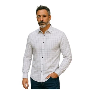 Tarocash Long Sleeve Shirt Men Size XLarge White Check Casual Dress NWT - Picture 1 of 11