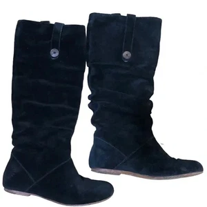 Stivali UGG Australia donna 1948 Highkoo Slouchy‎ neri in pelle scamosciata taglia 7 - Foto 1 di 8