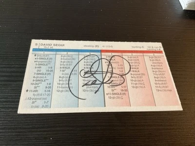 STRAT-O-MATIC Signed Card Debut 1990 David Segui 1993 Baltimore Foto 1 de 2