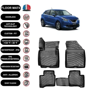 Alfombrillas forro para Suzuki Baleno (2015-2019) impermeables 4D negras 4 un. - Imagen 1 de 5