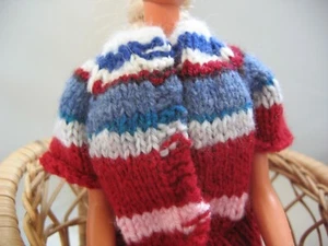 Doll Clothes Stripe sweater Hand Knit fits 11.5" fashion doll such as Barbie - Picture 1 of 2